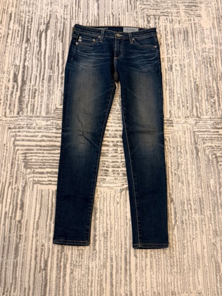 New Ag Adriano Goldschmied Women's Size 25r Blue Denim Legging Jeans Msrp $235